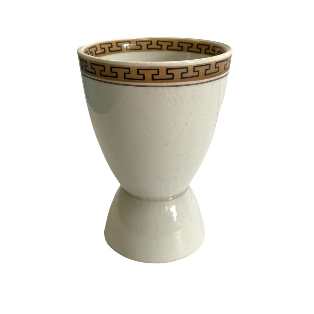 Vintage Pedestal Egg Cup Greek Key Marked England